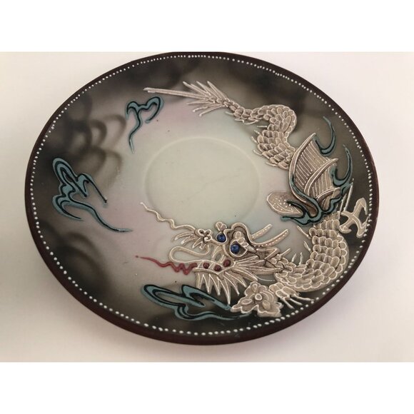 Dragonware Moriage Tea Set (20-piece), a style of Japanese Porcelain featuring r - Picture 2 of 16